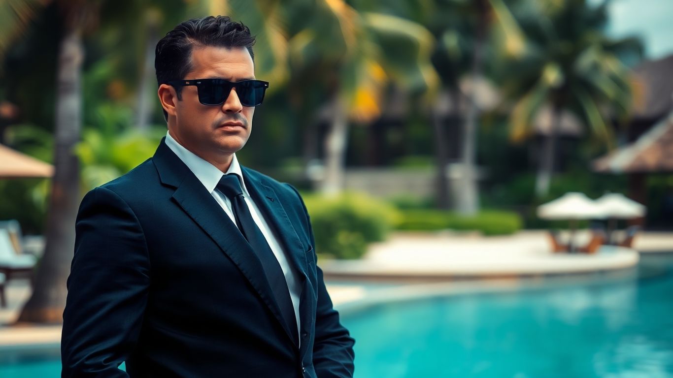 Executive bodyguard providing security in Bali
