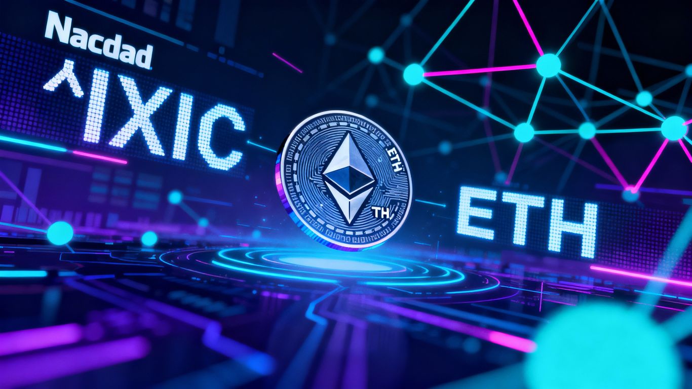 Nasdaq shares tokenized on Ethereum blockchain.