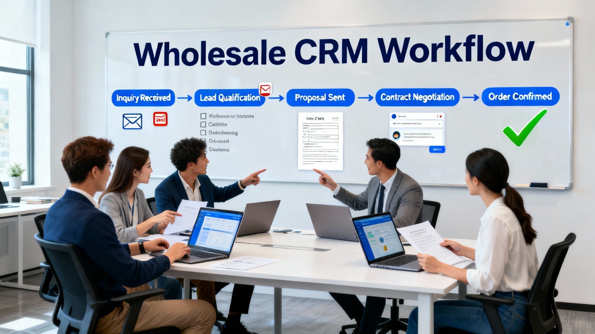 Amazon seller team managing wholesale inquiries using CRM workflow