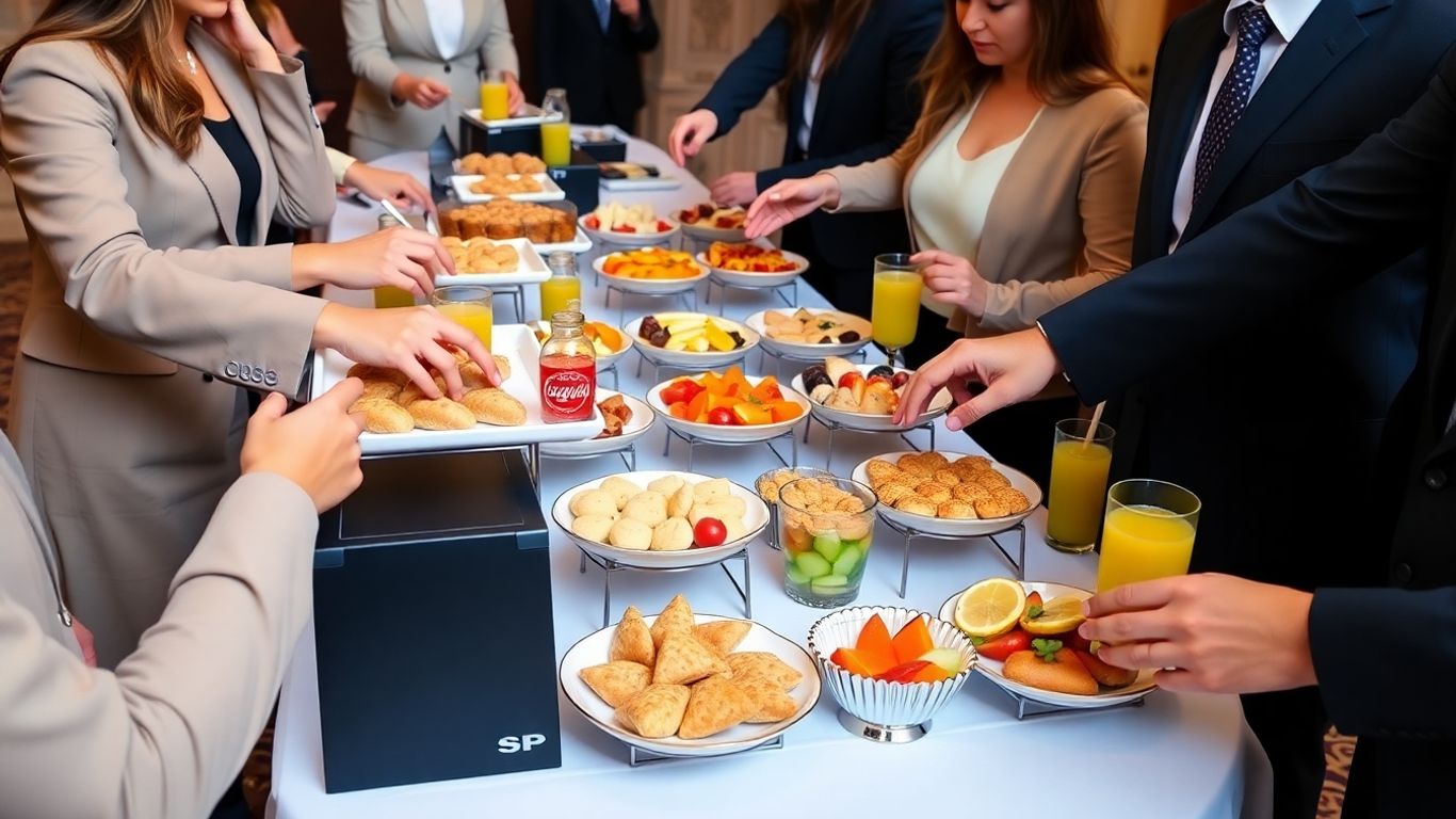 โต๊ะอาหารชุดของว่าง S&P สำหรับงานประชุม