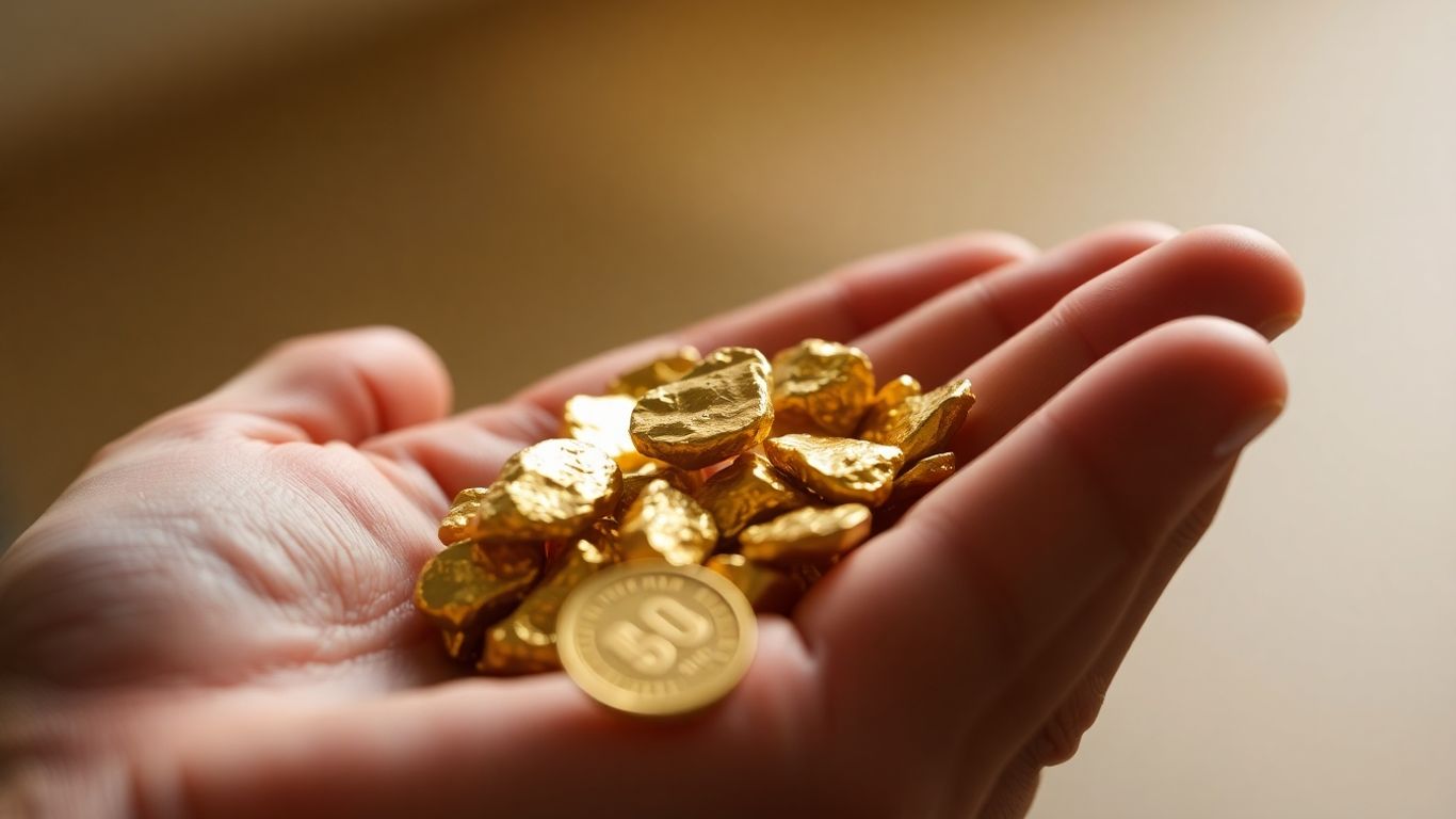 持有金块和金币的人。