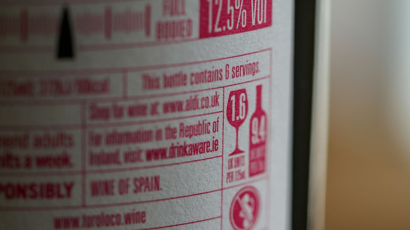 a close up of a bottle of wine