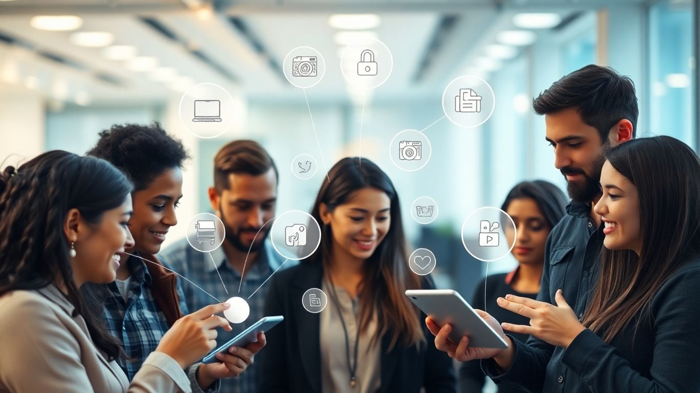 Customer journey mapping with people and digital interactions.