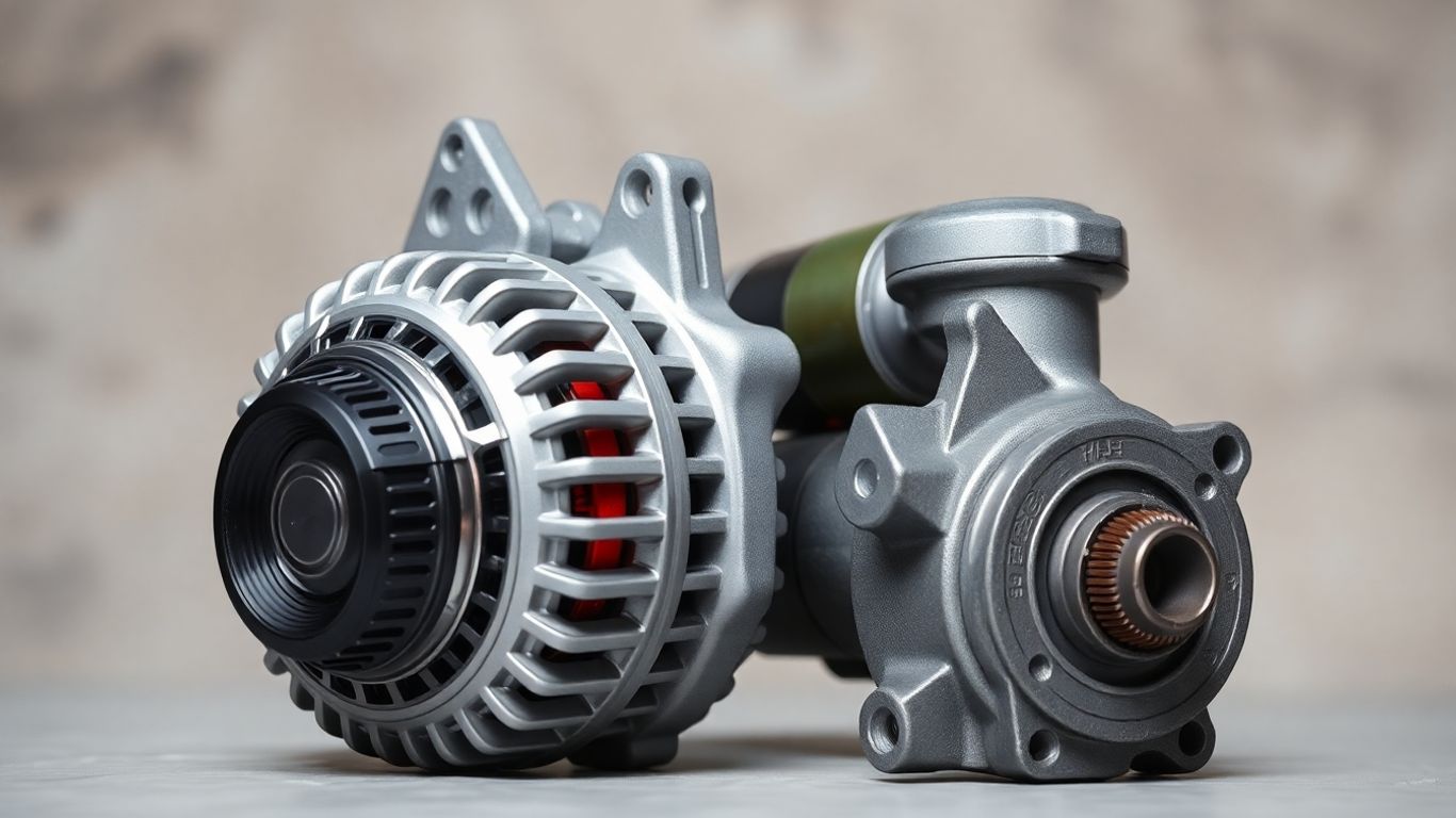 Mazda alternator and starter motor close-up