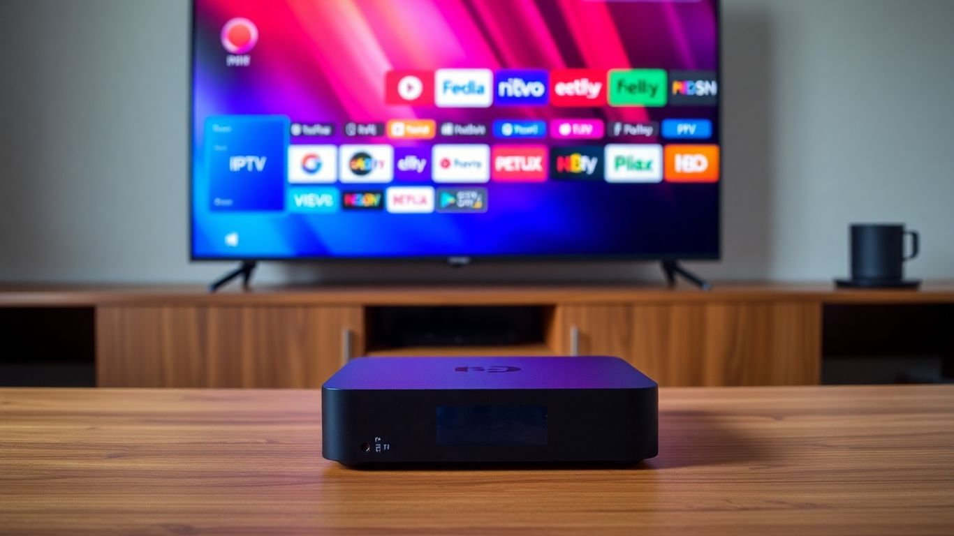 Android box streaming IPTV on TV