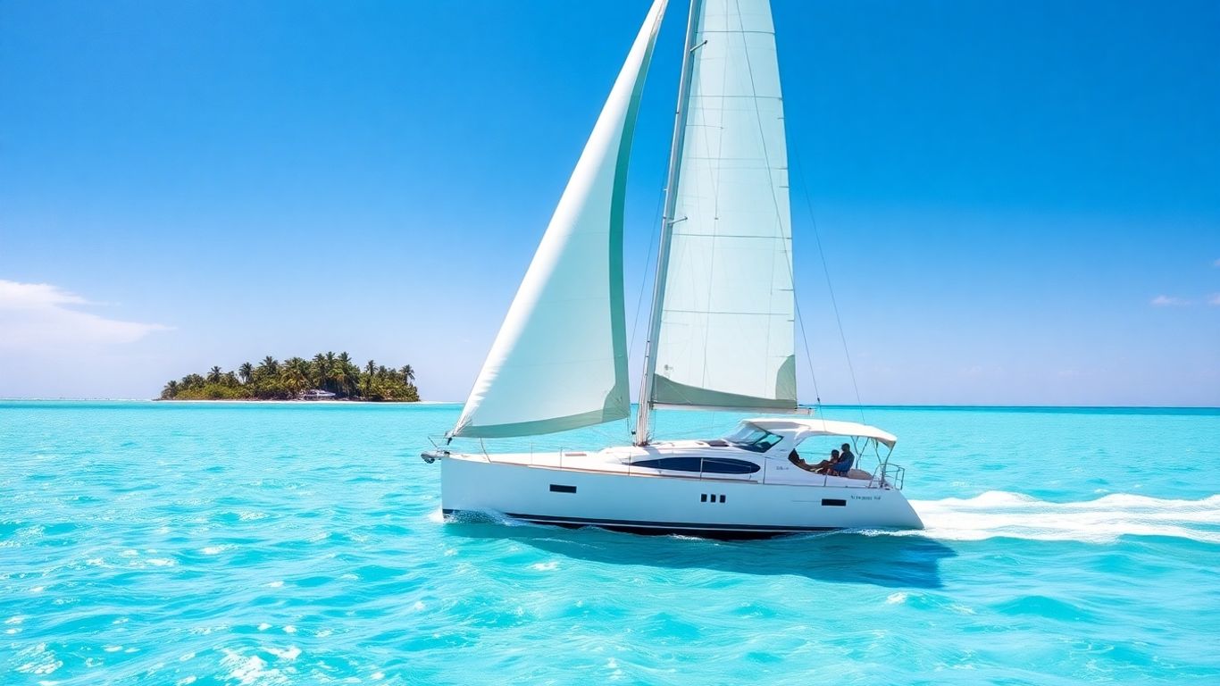 Sailboat on turquoise water near Key West.