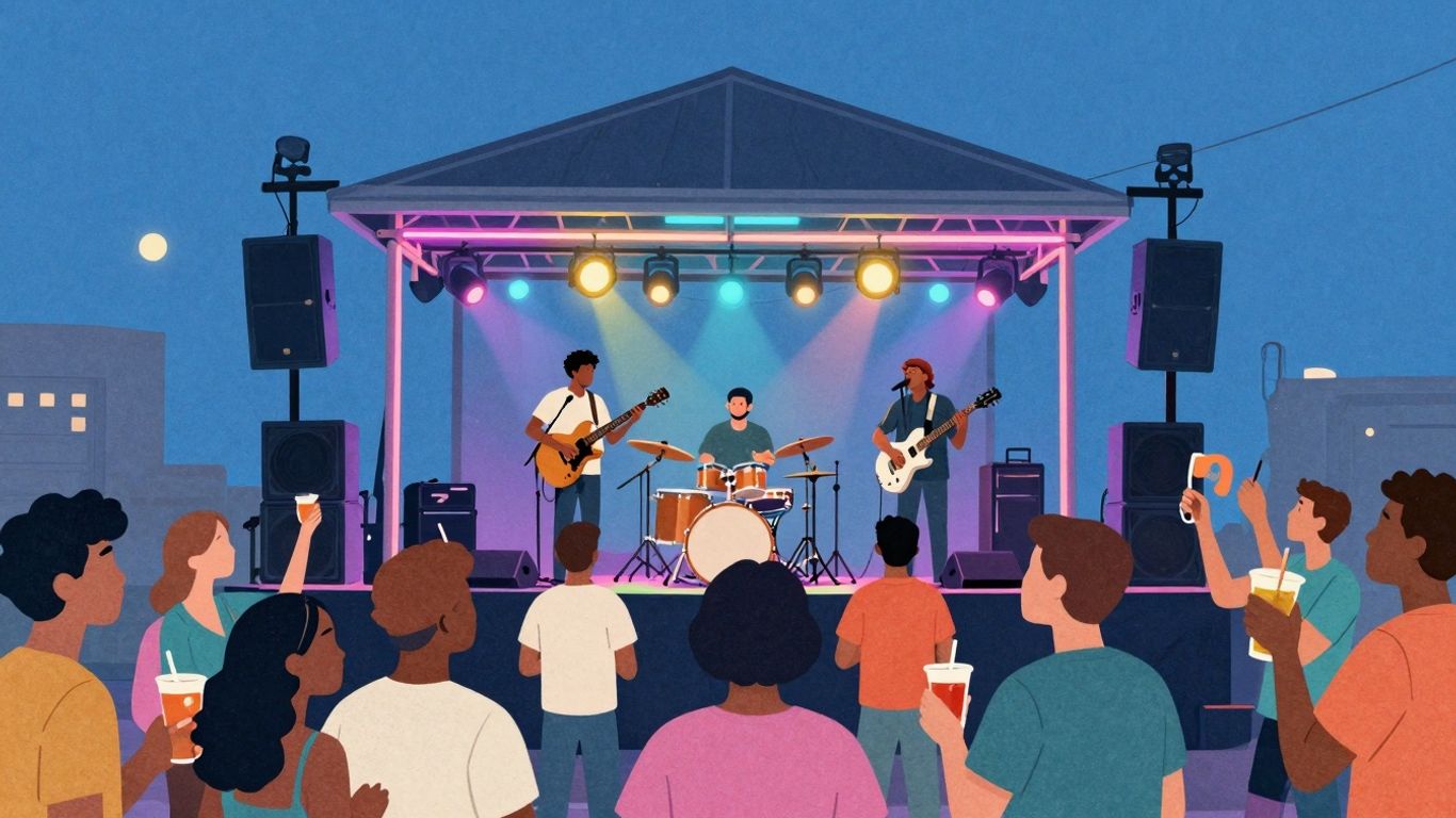 Energetic live music performance at Tin Roof Orlando with a lively crowd.