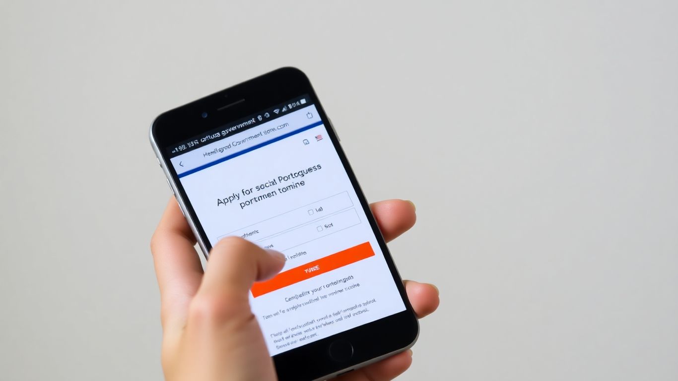 Pessoa fazendo pedido de NISS online pelo celular.