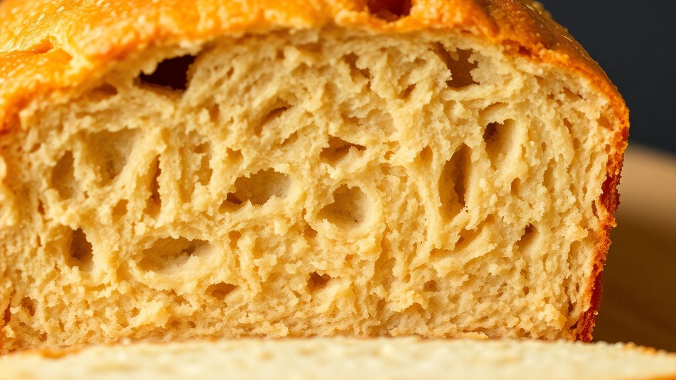 Sliced gluten-free bread with a gummy texture inside.