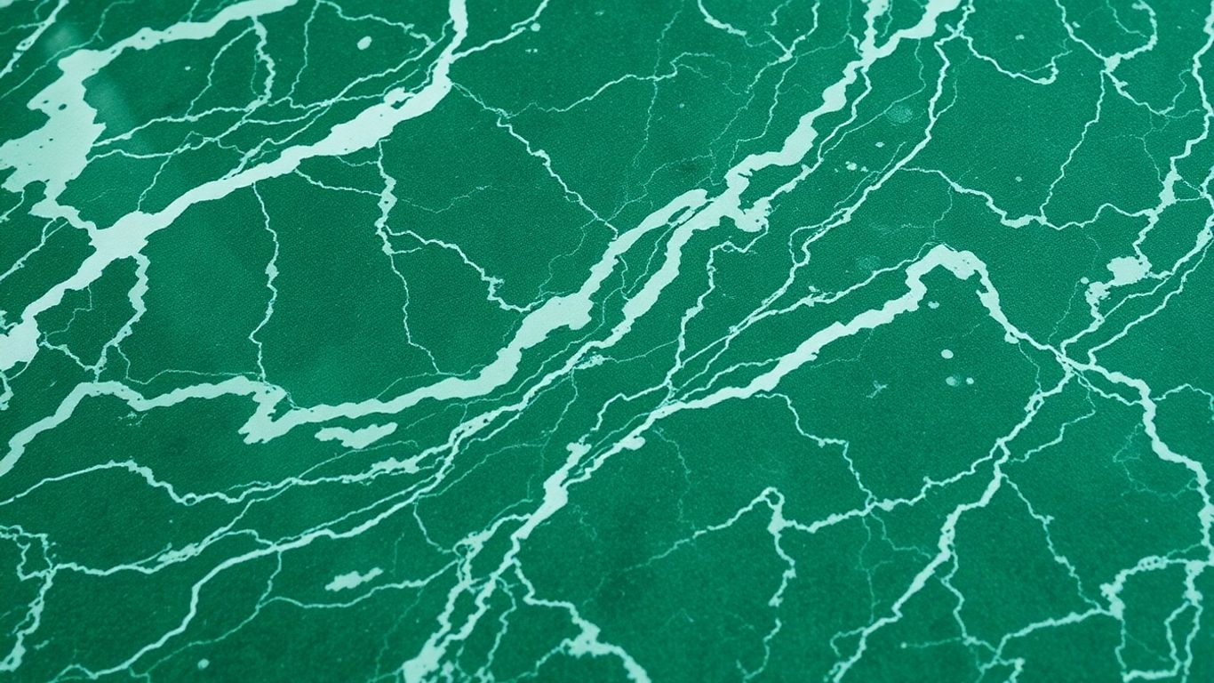 Polished Ming Green marble with intricate veining.