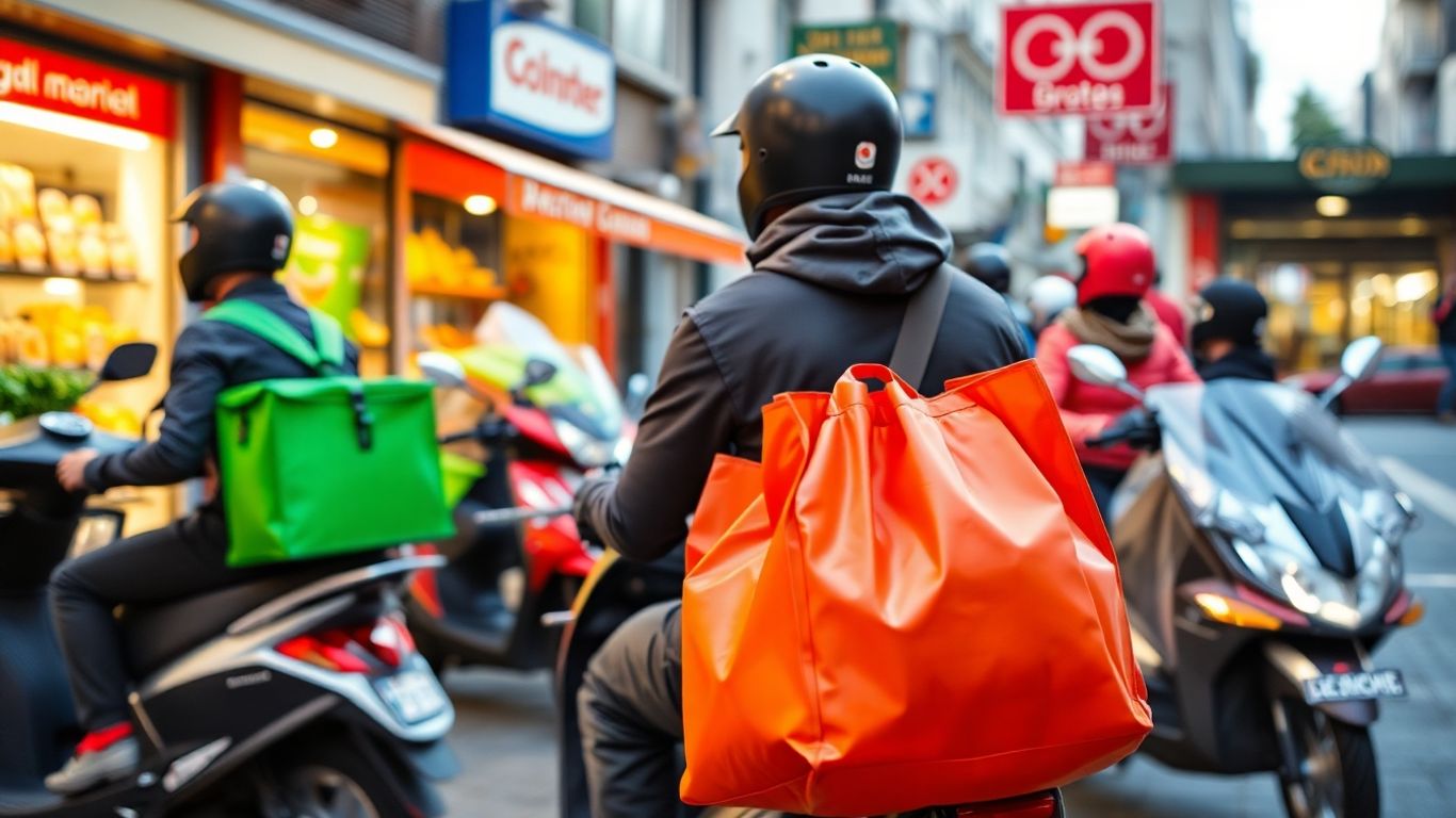 Expansion des services de livraison de nourriture et d'épicerie avec des coursiers.