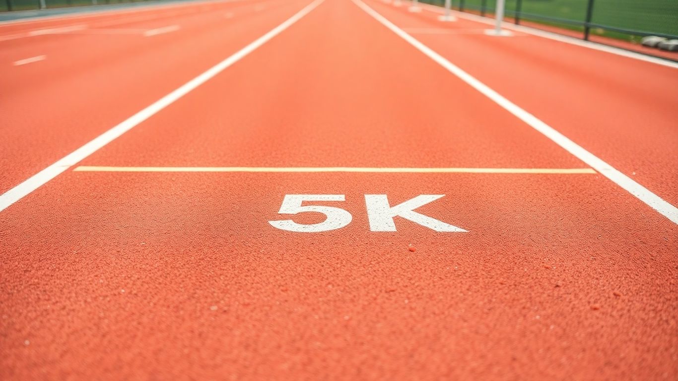 5 kilometers converted to miles on a running track.