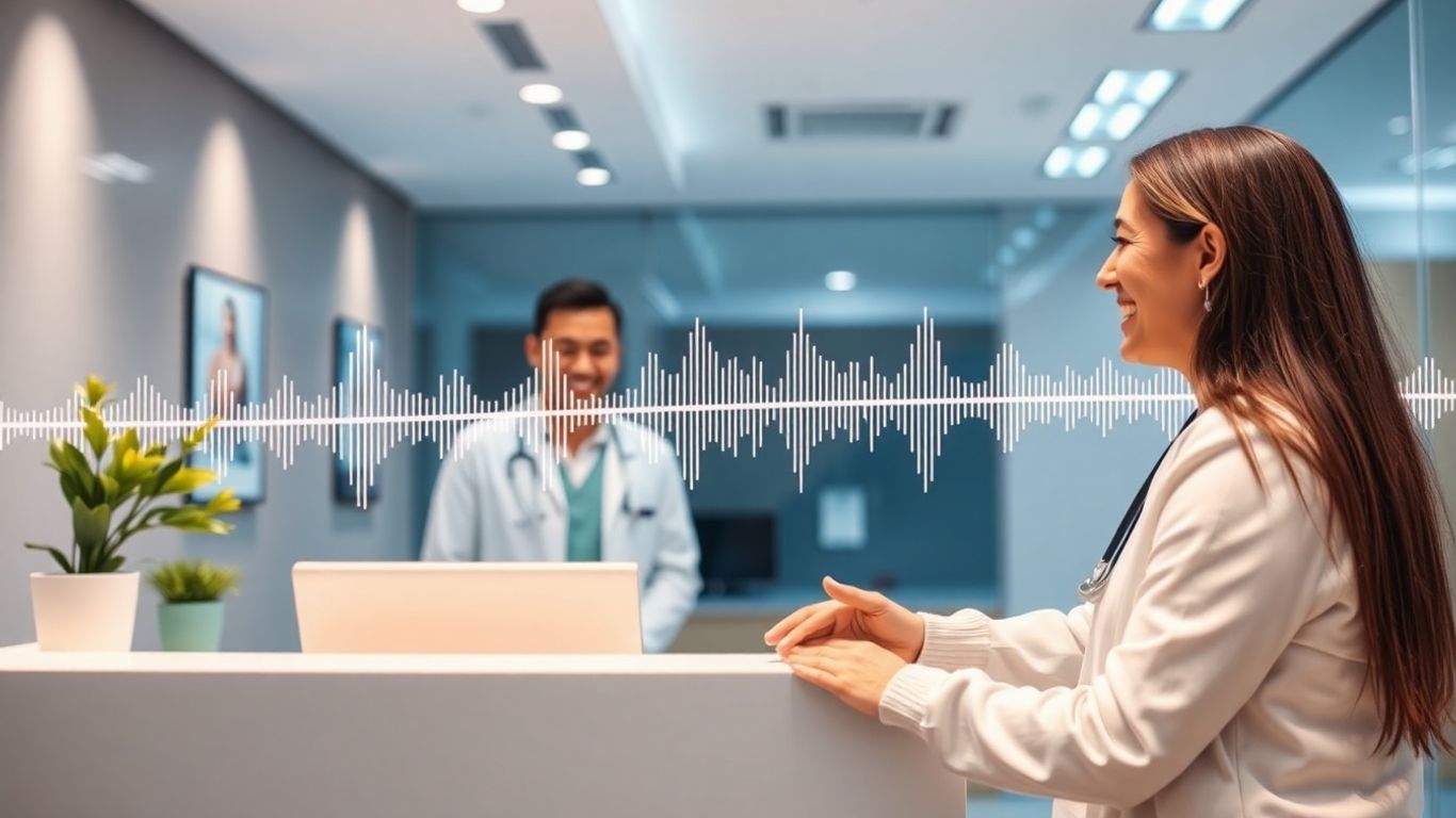Clinic staff using voice AI for patient outreach.