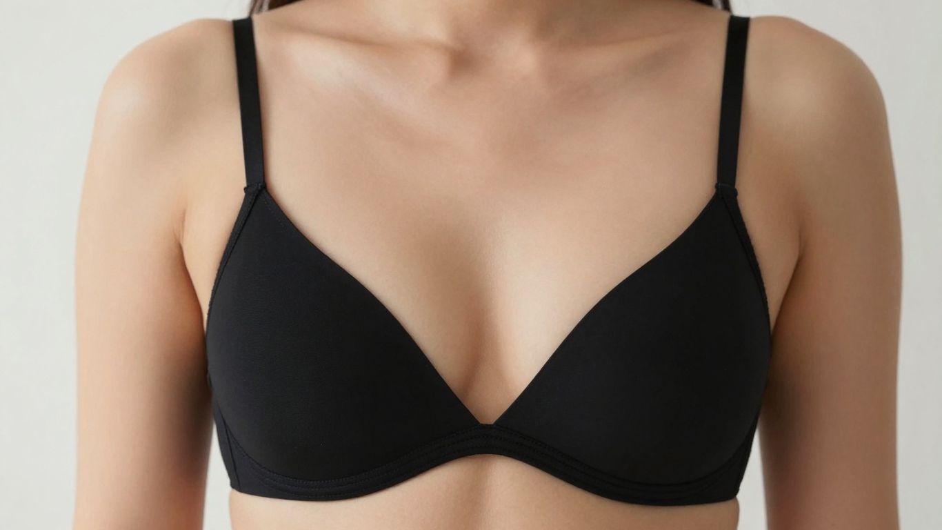 Woman's chest after breast augmentation surgery.