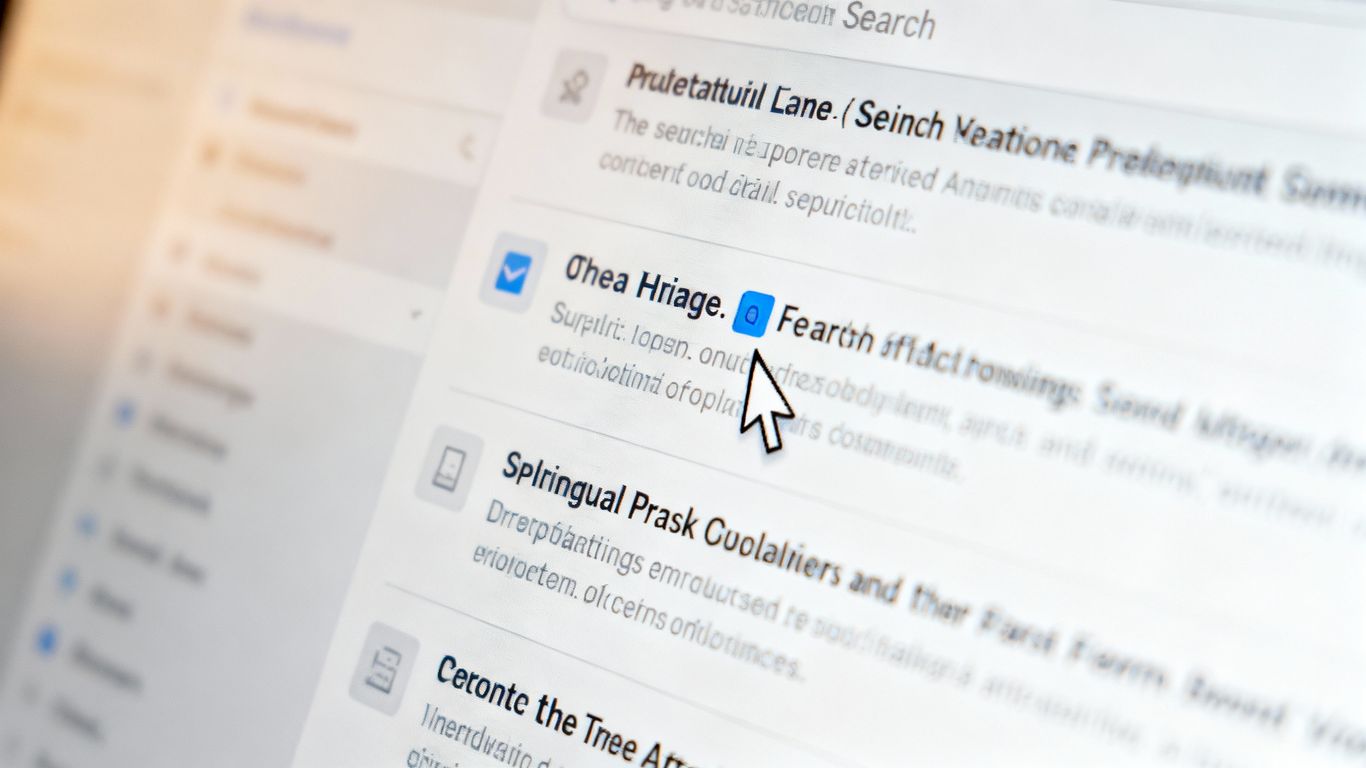 Search result snippets on a computer screen.