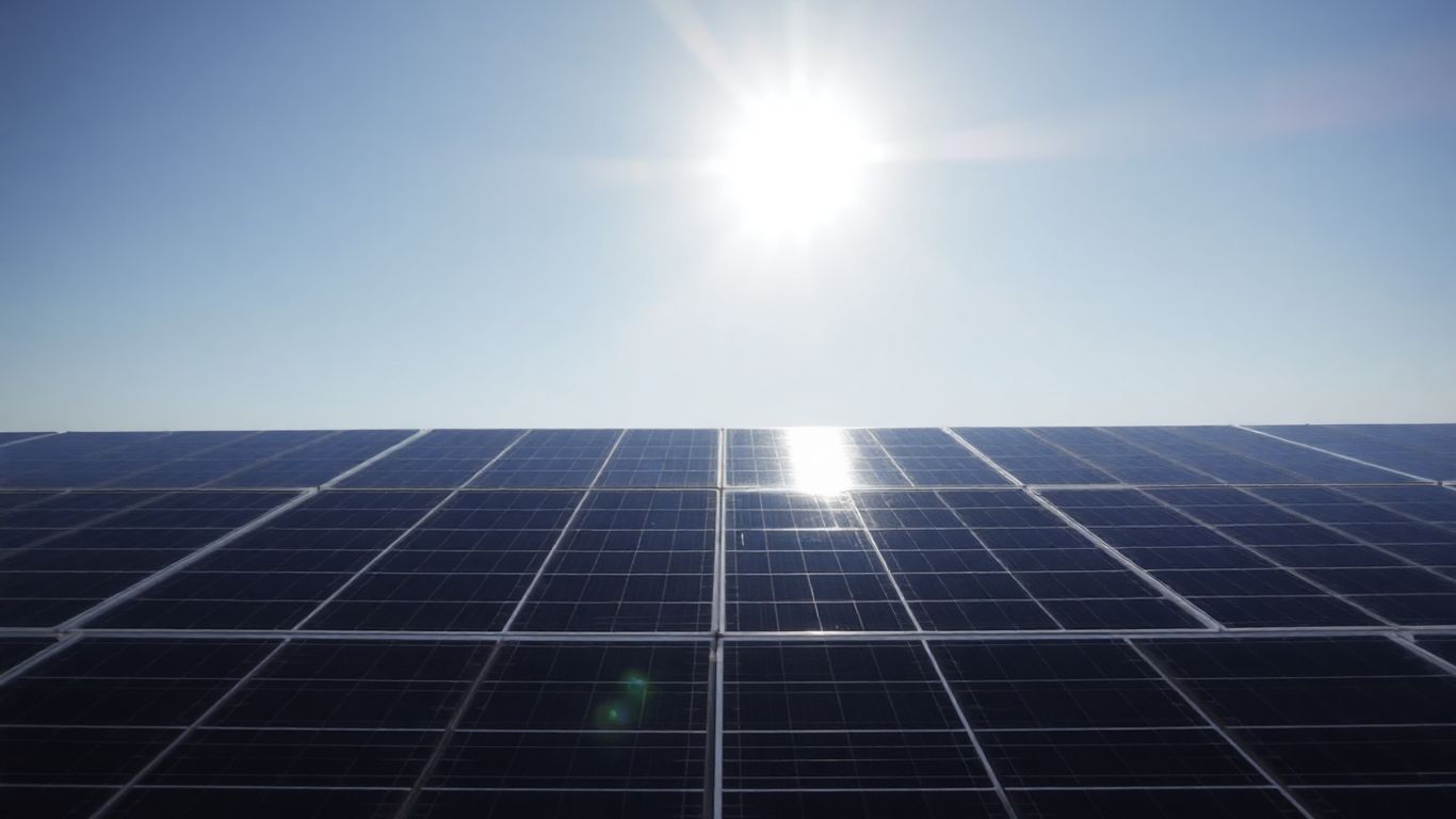 Panneau solaire brisé sous le soleil