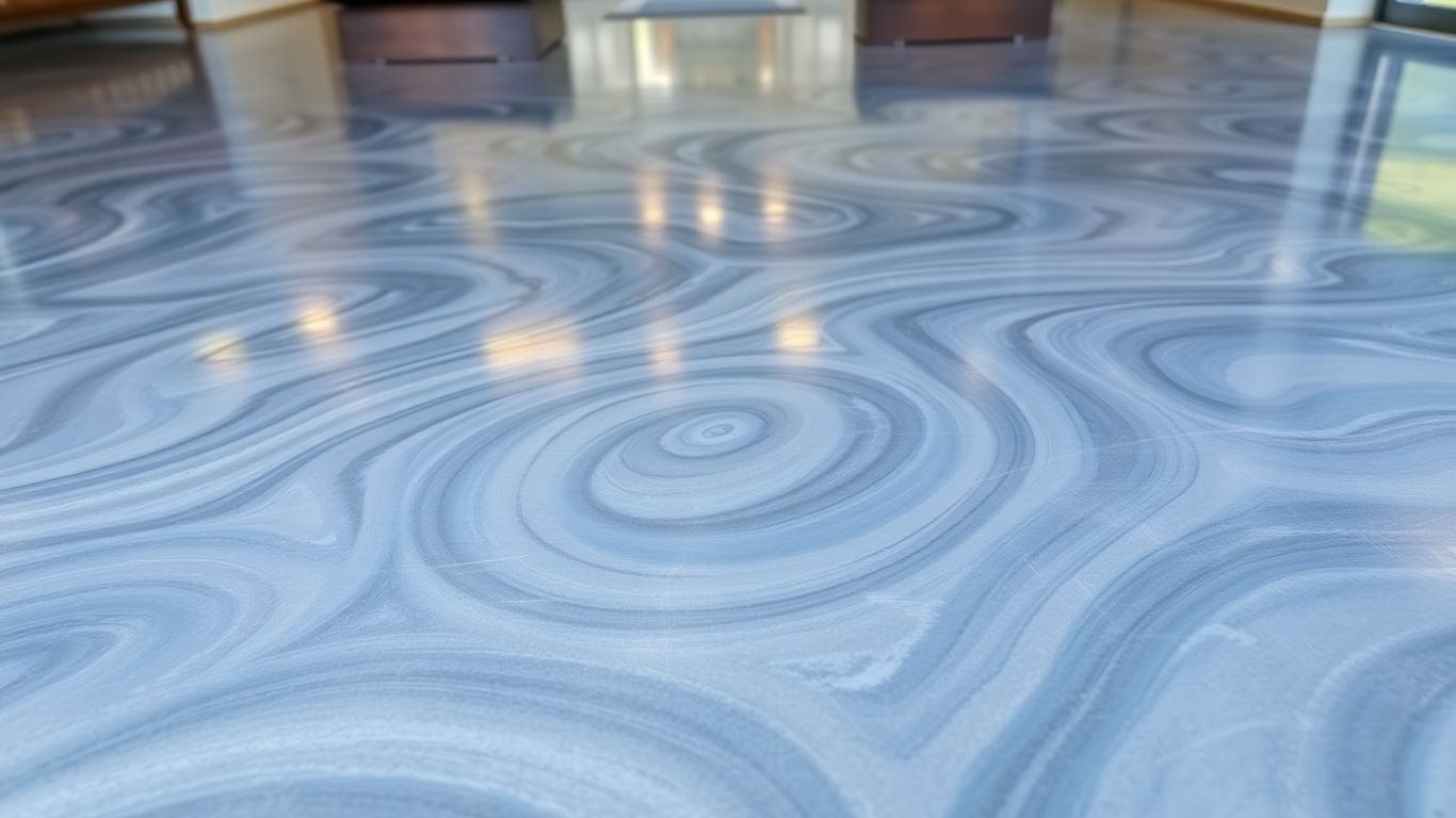 Metallic epoxy flooring in a Hill Country home
