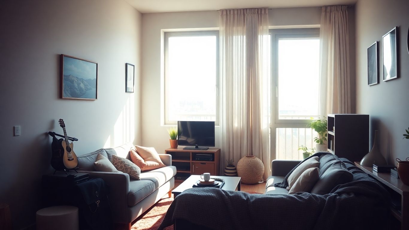 Hogar seguro y pertenencias protegidas en apartamento moderno.