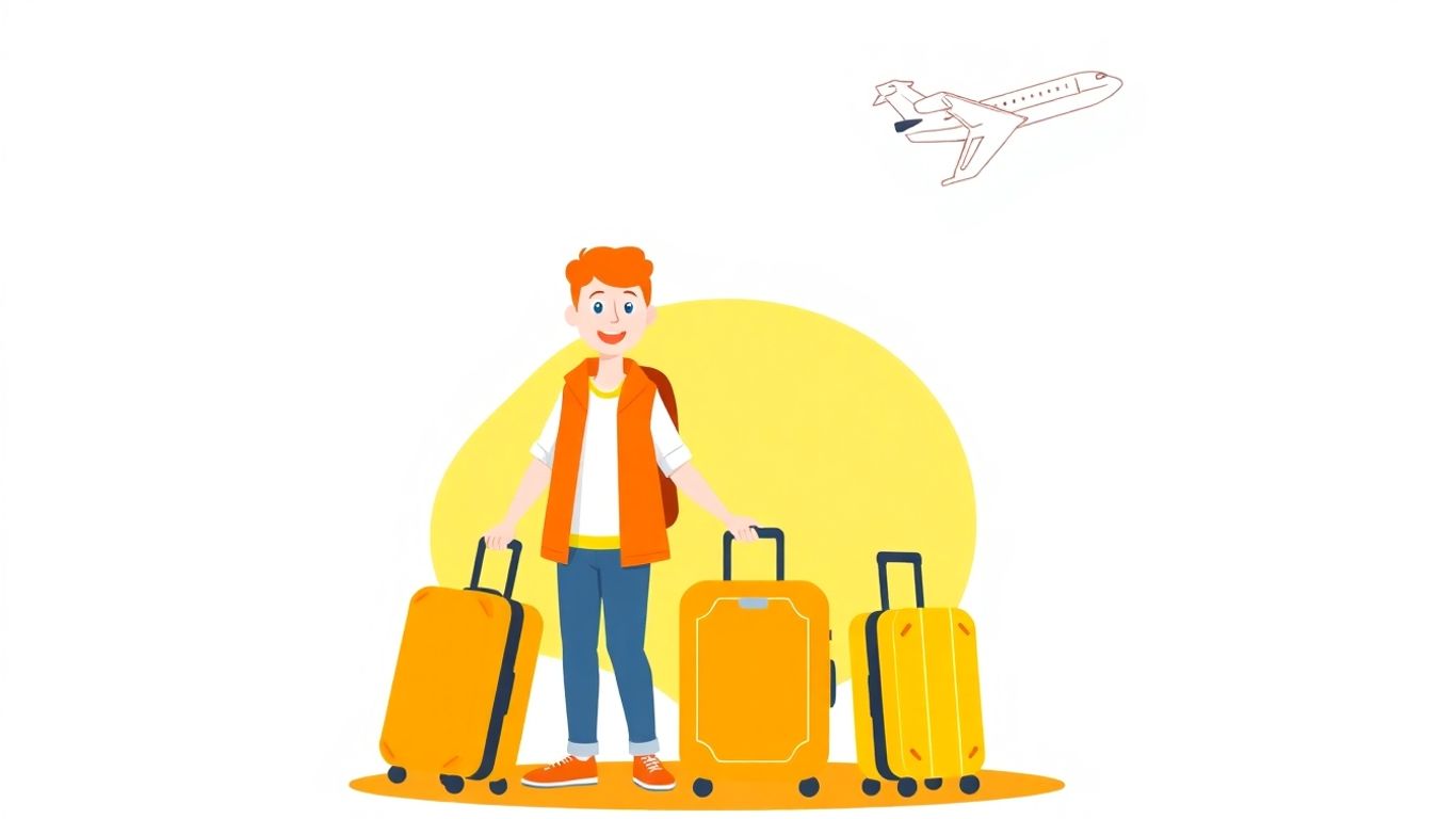 Couple packing for a vacation trip