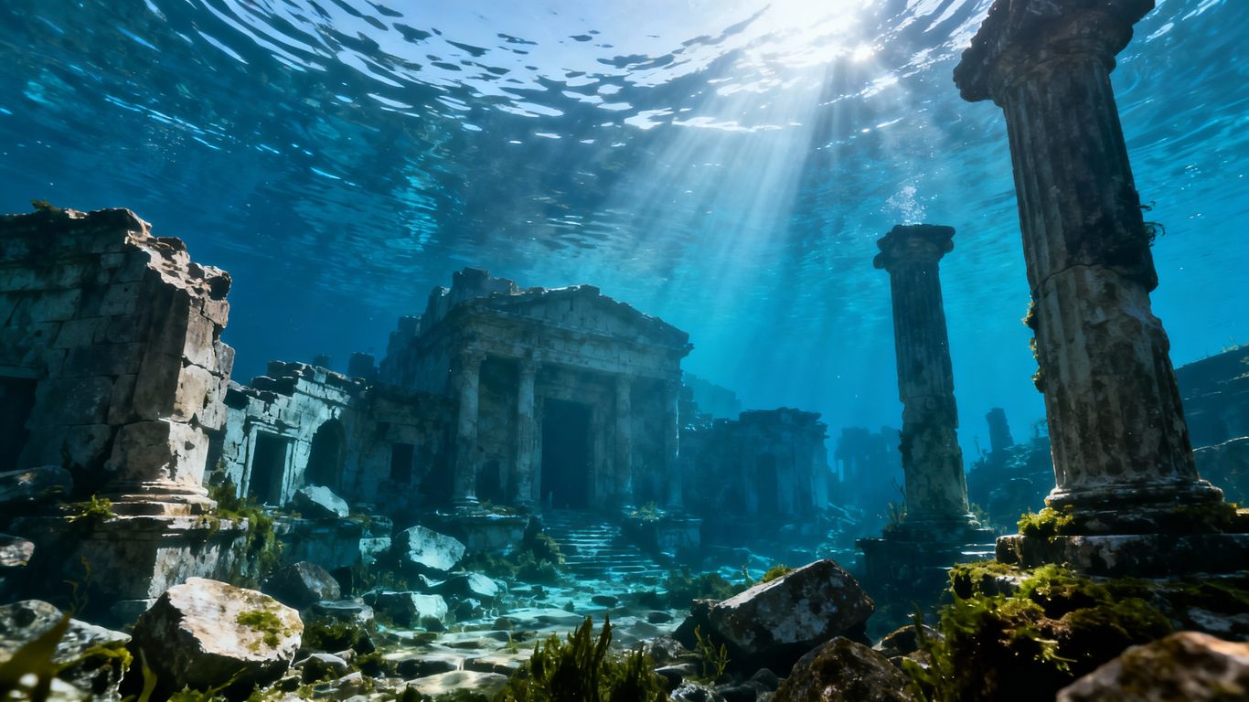 Underwater ruins of a lost ancient city