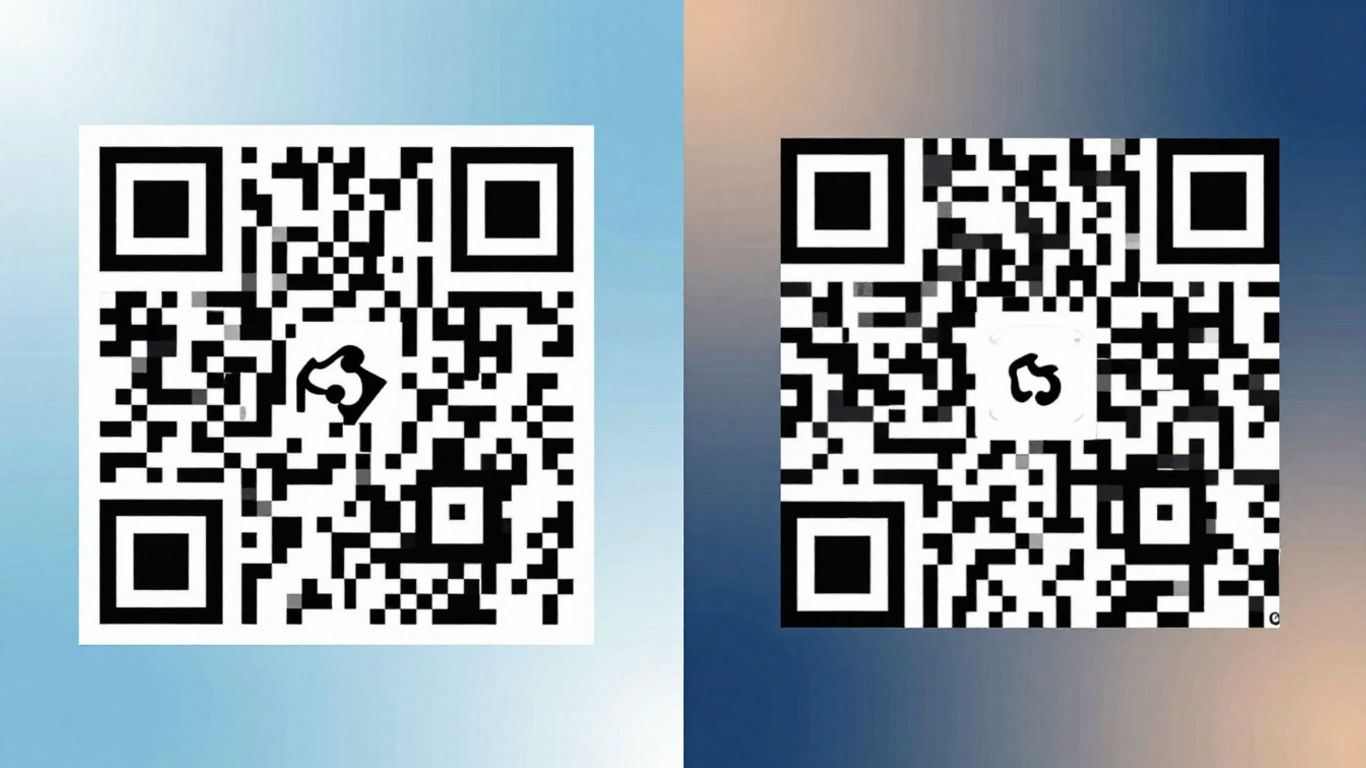 Comparison of two different QR code designs.
