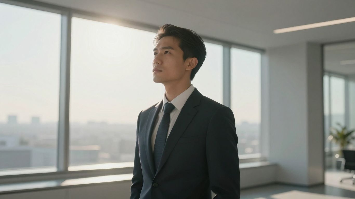 Person looking towards a bright future in finance.