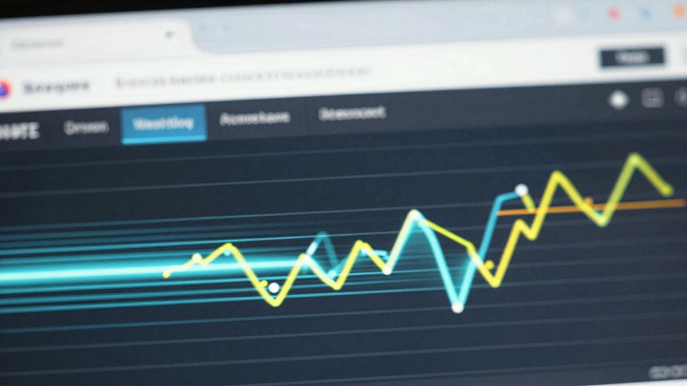 Website speed optimization software interface with fast data flow.