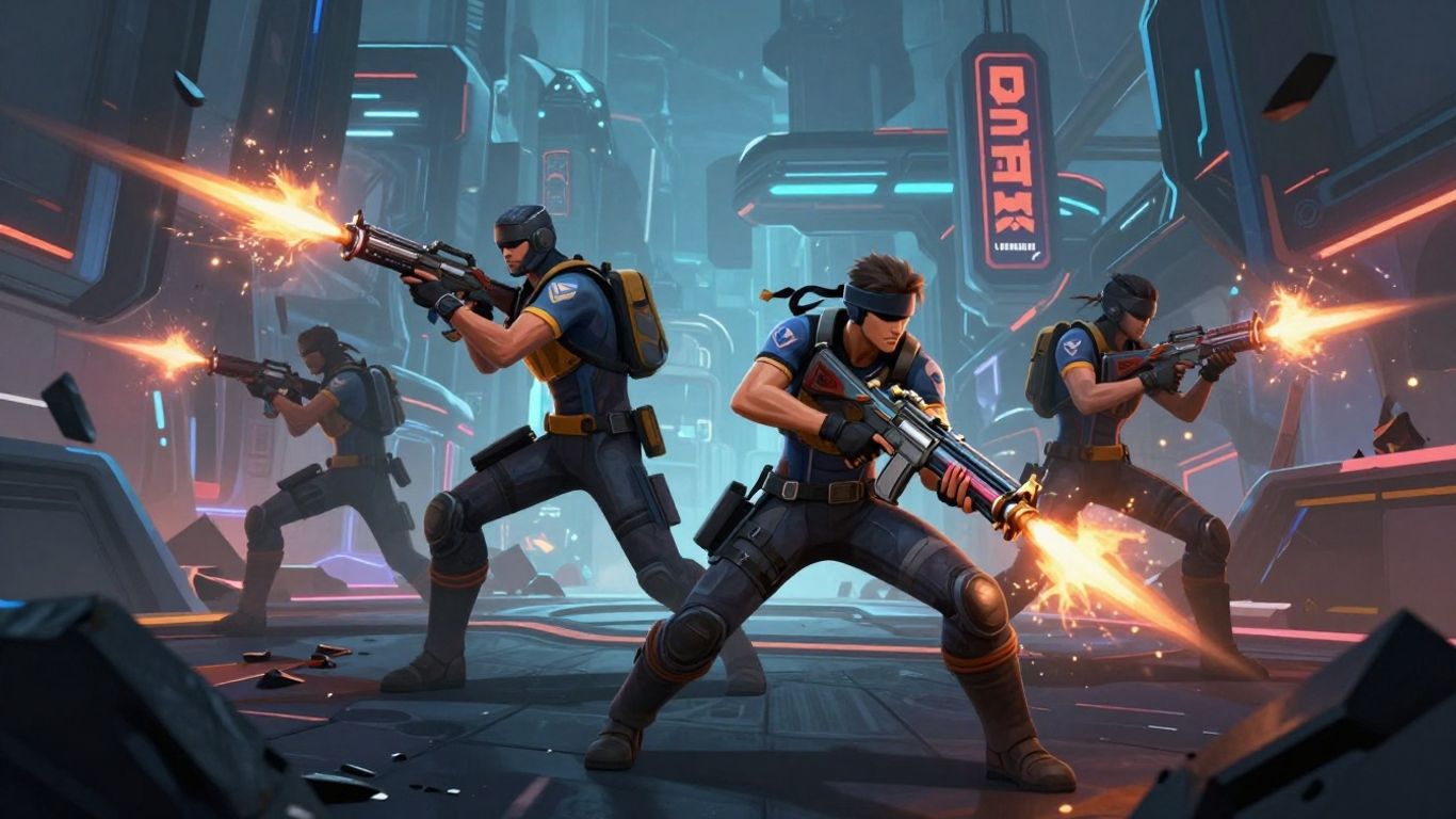 Apex Legends characters in a futuristic battle scene.