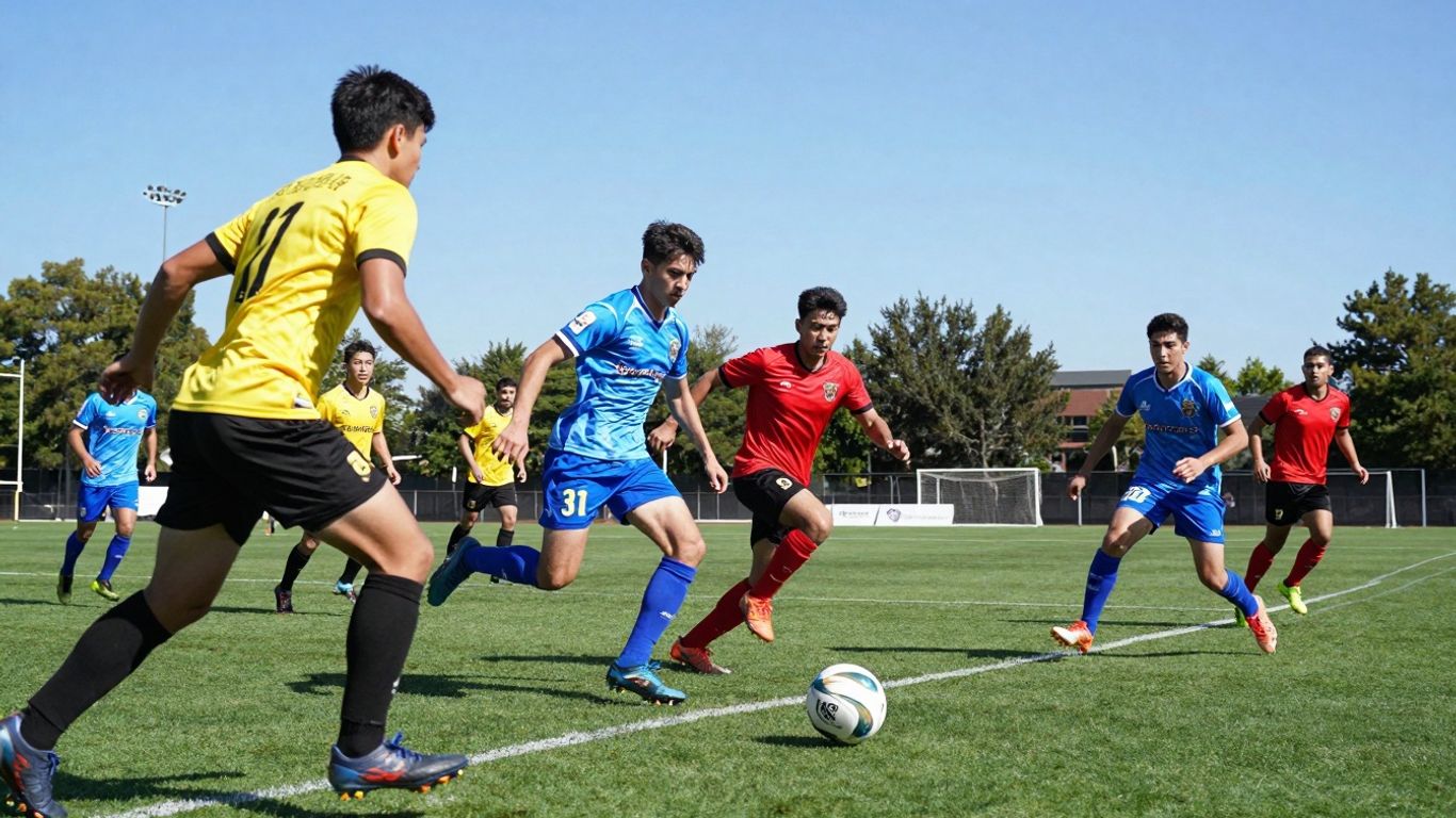 Live game action with players in intense competition.