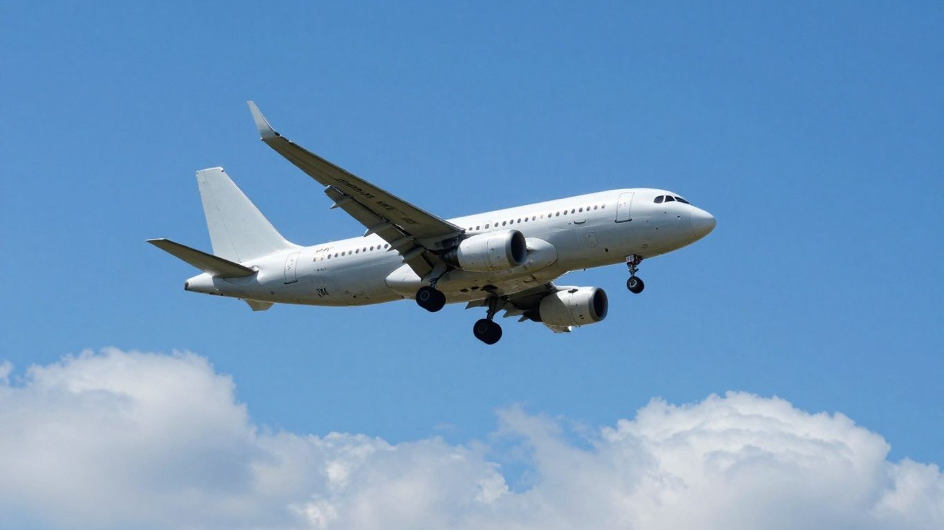 JSX airplane flying through clouds.