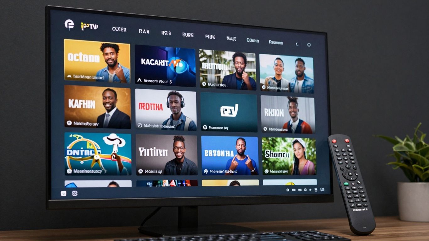 Interface d'un lecteur IPTV sur un écran d'ordinateur.
