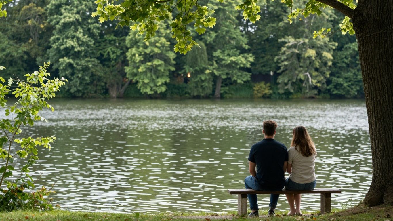 Romantisches Paar am See in NRW