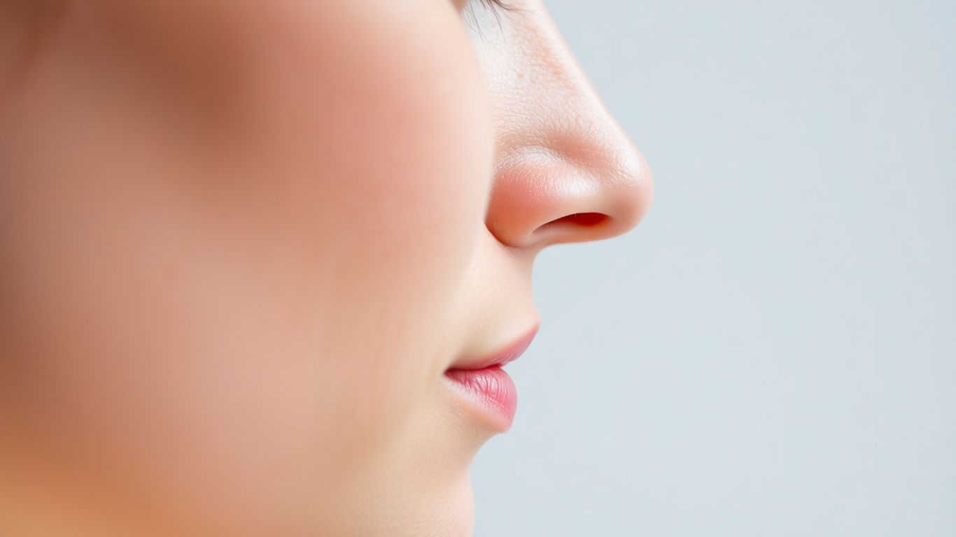 Profile view of a nose before rhinoplasty.