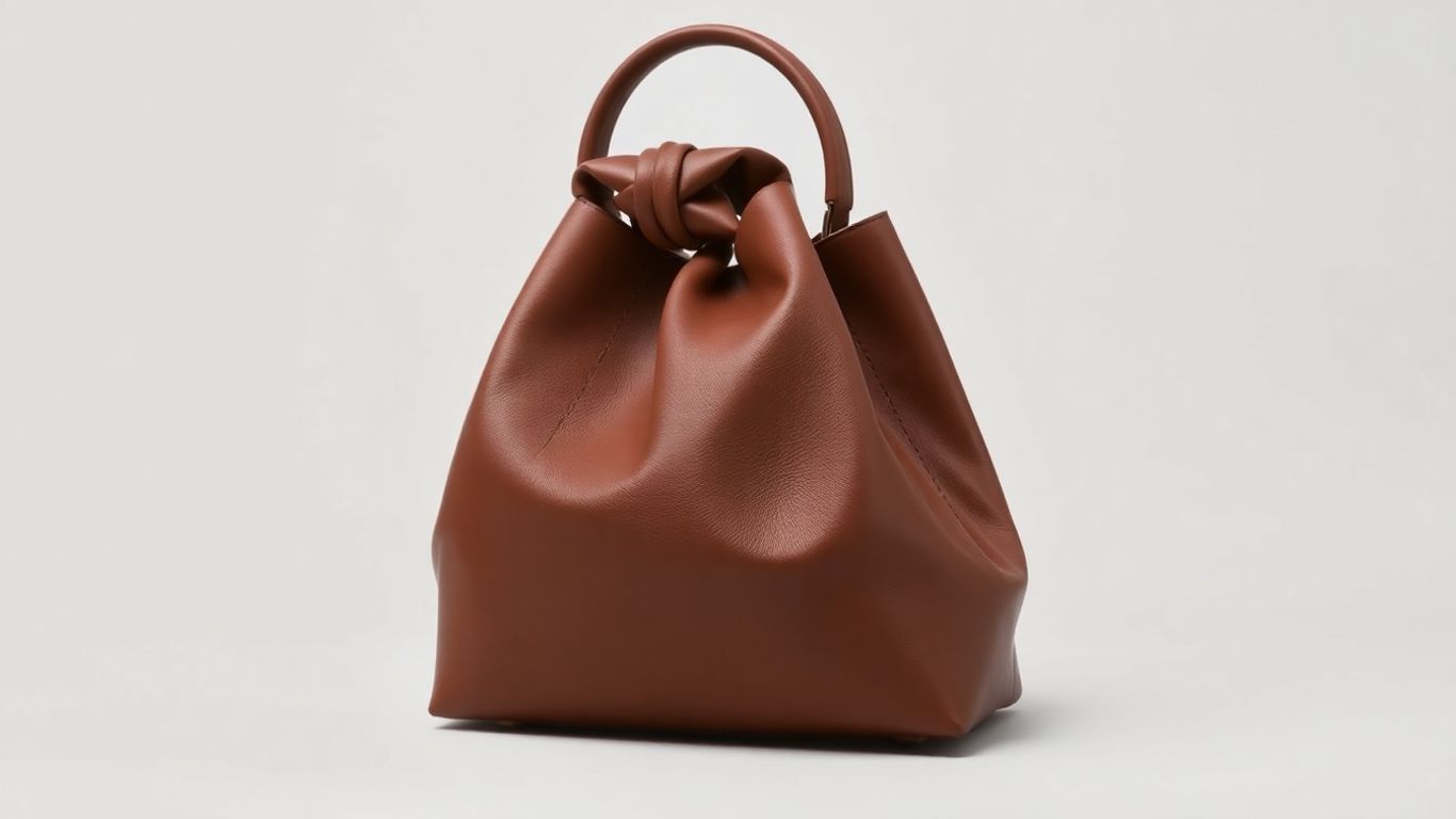 Leather knot bag with knotted handle