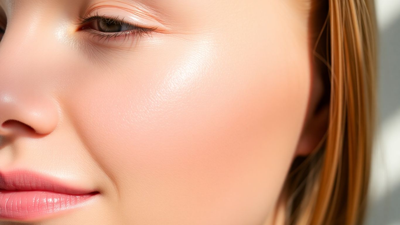 Glowing skin after Exion treatment with hydration.