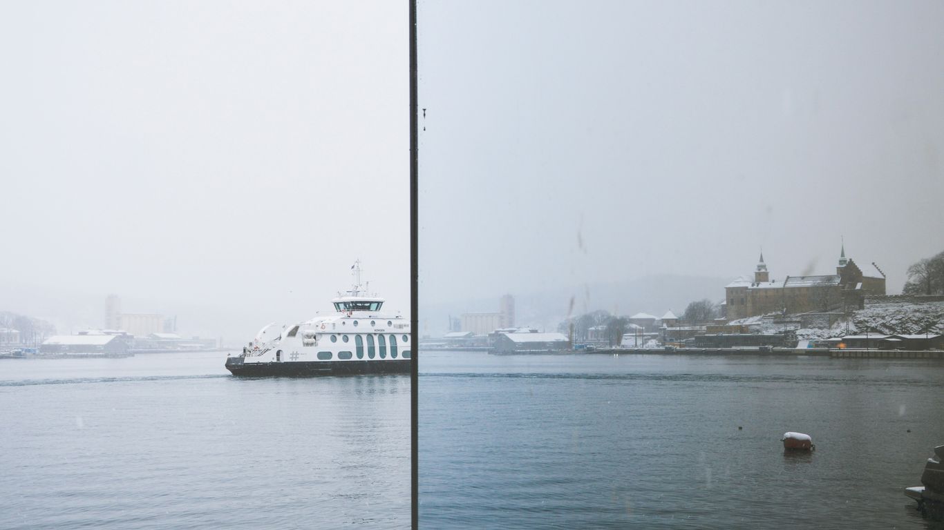 a large boat in a large body of water