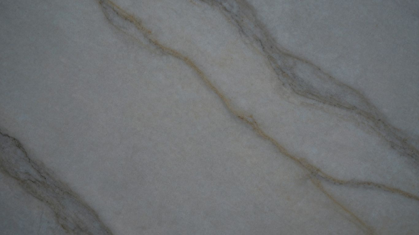 Polished white dolomite marble with subtle grey veins.