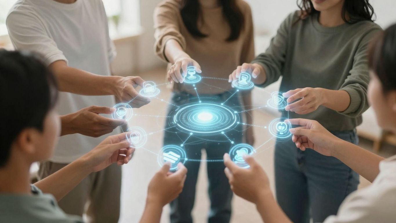 Digital tools connecting people for mental well-being.