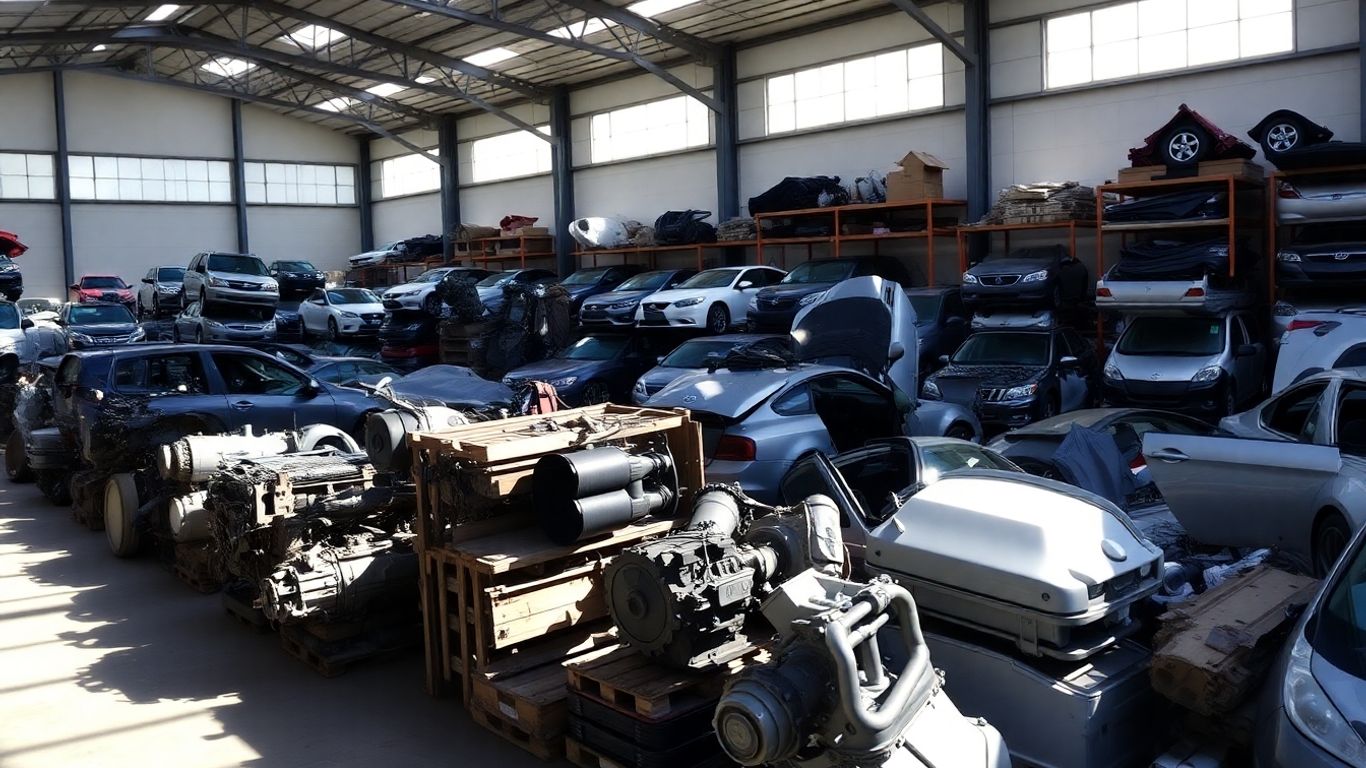 Nissan car parts in a warehouse