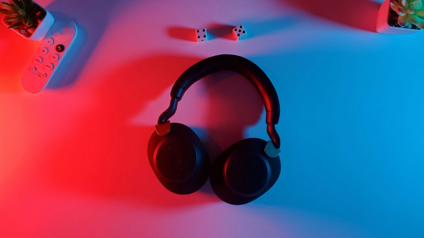 black and red wireless headphones