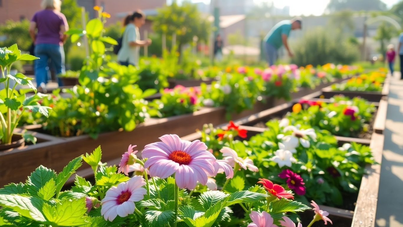 Wettkampf im urbanen Garten mit Pflanzen und Blumen.