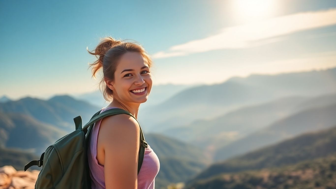Woman enjoying a scenic mountain view during solo travel.