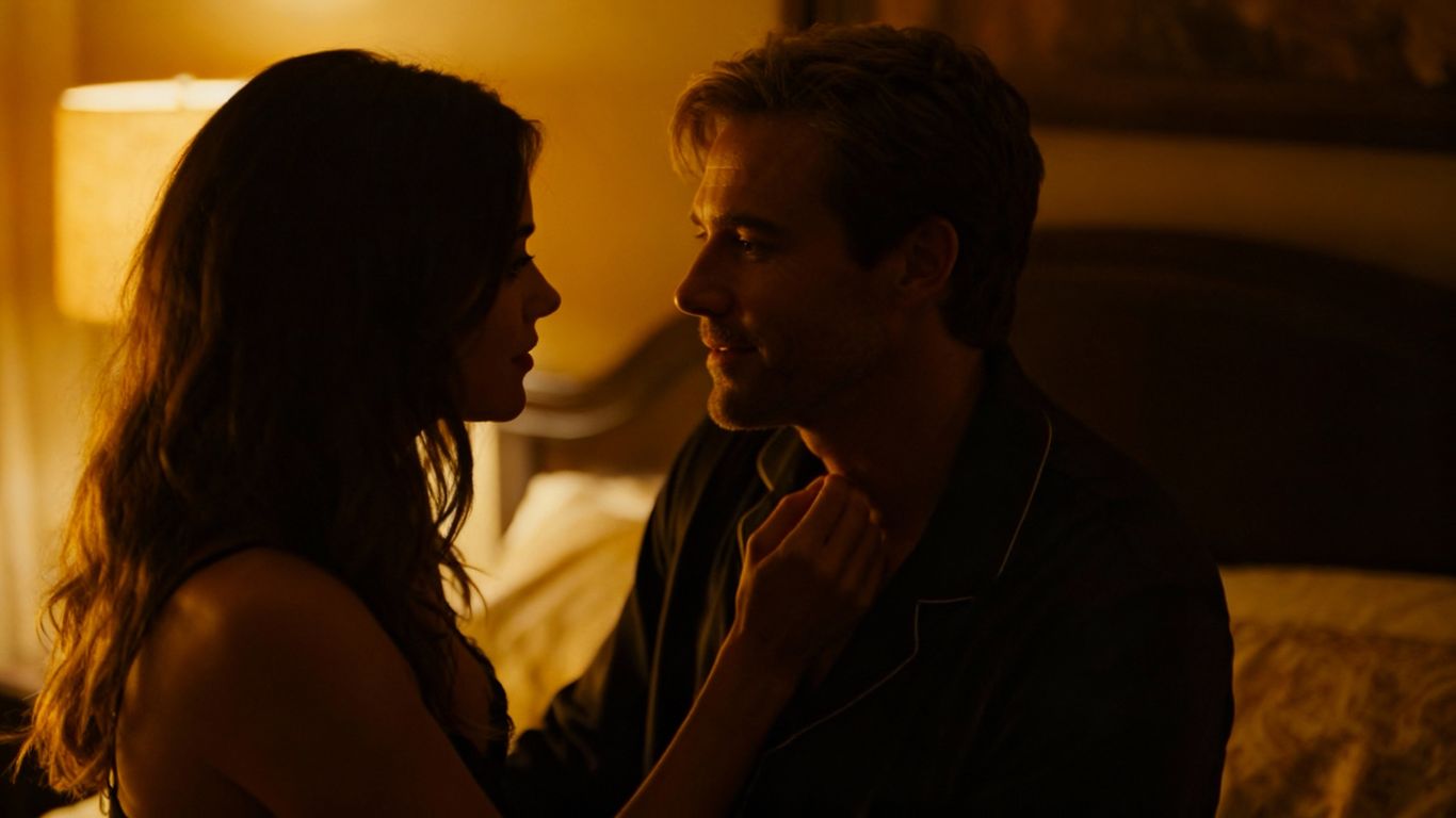 Couple reconnecting intimately, regaining passion.