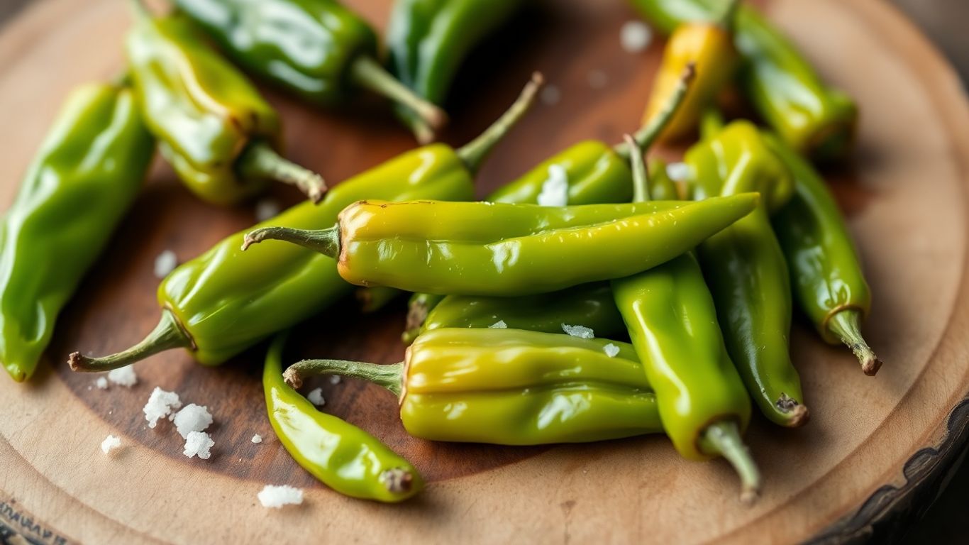 Blistered Padrón peppers with sea salt