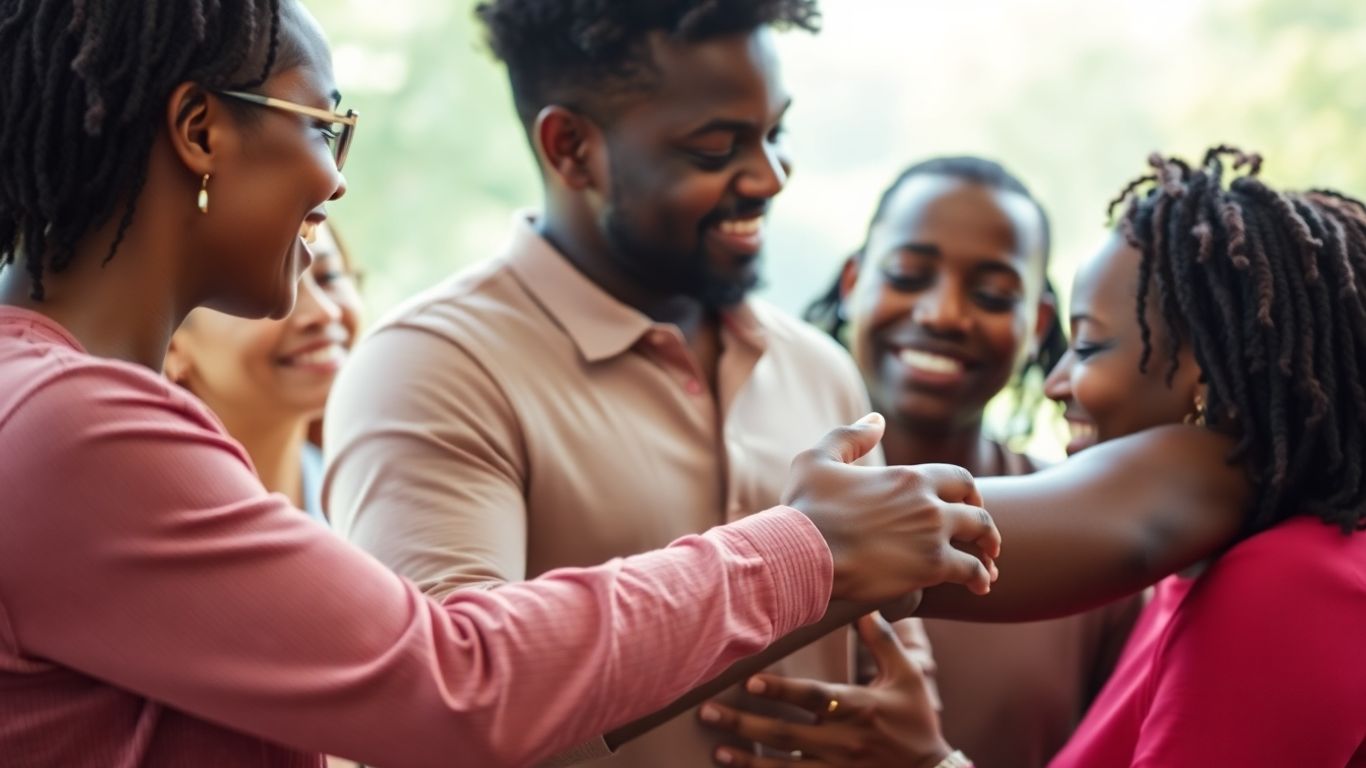 People connecting and supporting each other.