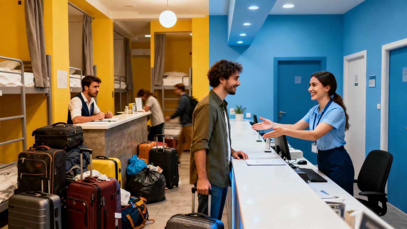 Hostel staff efficiency and improved guest care comparison.