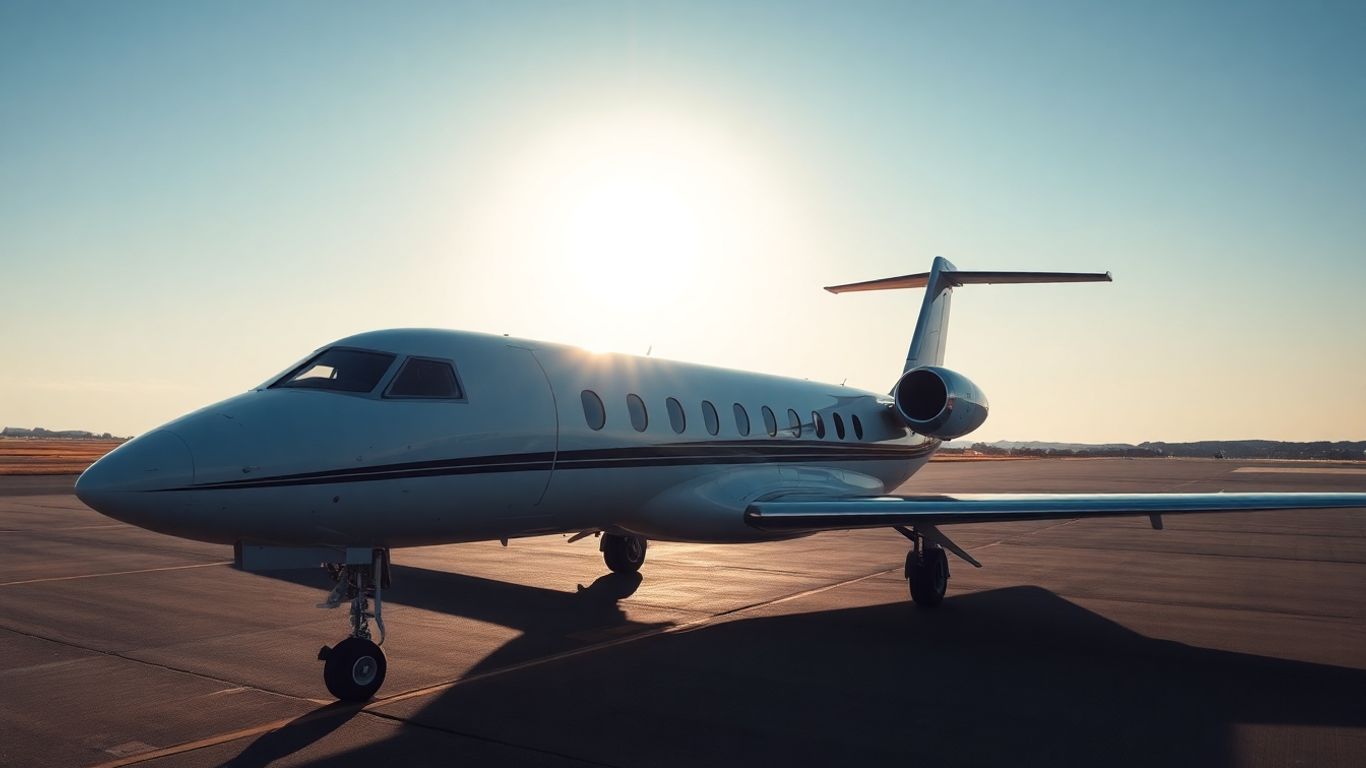 Private jet on tarmac, luxury travel