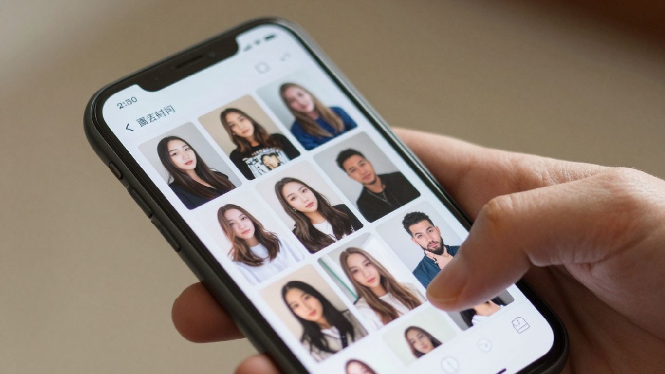 Hand met smartphone toont privé foto's