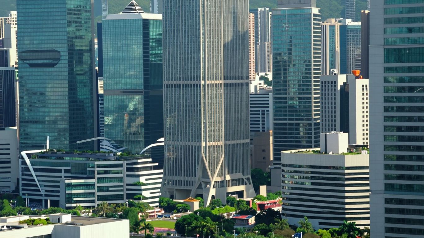 Harbour Grand Hong Kong architecture with city skyline.