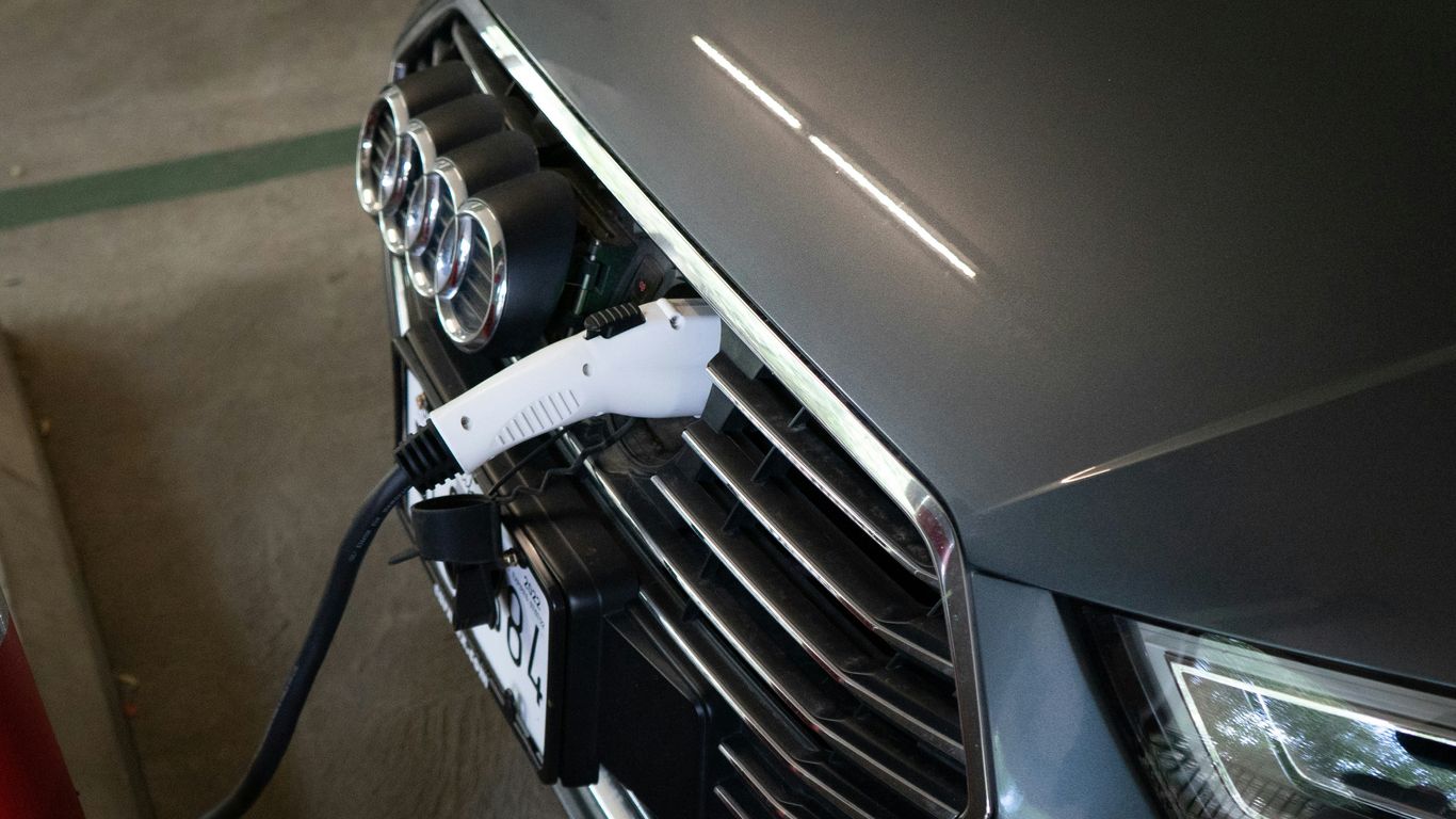 a car with a charging cable